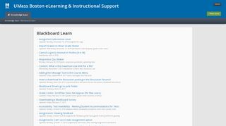 Blackboard Learn - UMass Boston eLearning & Instructional Support