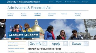 Graduate Students - Admissions - UMass Boston