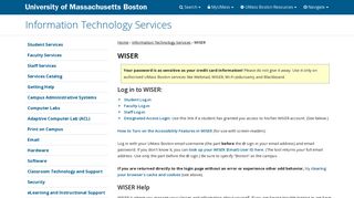Wiser - UMass Boston
