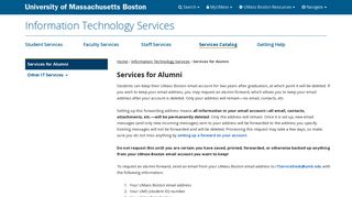 Services for Alumni | Information Technology Services ... - UMass Boston