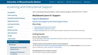 Blackboard Learn 9.1 Support - University of Massachusetts Boston