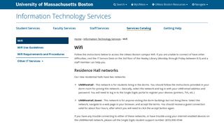 Wifi | Information Technology Services - University of ... - UMass Boston