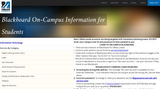 Blackboard On-Campus Information for Students | UMass Lowell