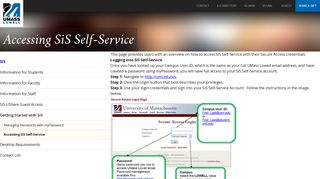Accessing SiS Self-Service | Getting Started with SiS ... - UMass Lowell