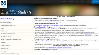 Email For Students | Services By Category ... - UMass Lowell
