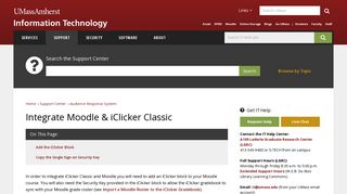 Integrate Moodle & iClicker Classic | UMass Amherst Information ...