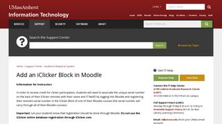 Add an iClicker Block in Moodle | UMass Amherst Information ...