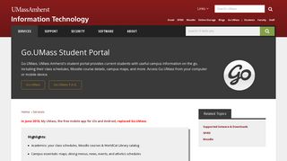 Go.UMass Student Portal | UMass Amherst Information Technology ...