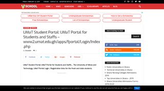 UMaT Student Portal: UMaT Portal for Students and Staffs - www2 ...