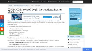 UMAX (MaxGate) Login: How to Access the Router Settings ...