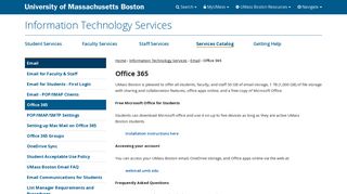 Office 365 | Email - University of Massachusetts Boston - UMass Boston
