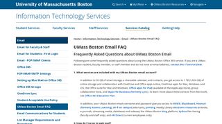 UMass Boston Email FAQ - University of Massachusetts Boston