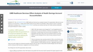 UMB Healthcare Services Offers Analysis of Health Savings Account ...