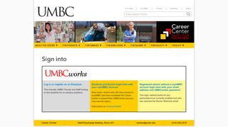 Sign into - Career Center - UMBC