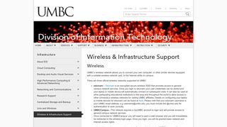 Wireless & Infrastructure Support - Division of Information ... - UMBC OIT