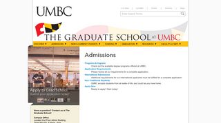 Admissions - The Graduate School at UMBC - UMBC