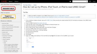 How do I set up my iPhone, iPod Touch, or iPad to read UMBC Gmail ...