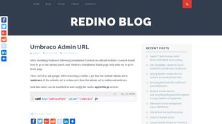 Umbraco Admin URL - Redino blog