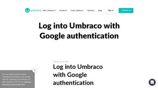 Log into Umbraco with Google authentication