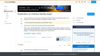 Explanation on Umbraco Identity plugin - Stack Overflow