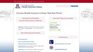 Arizona Health Sciences Library MyChart Portal | Arizona Health ...