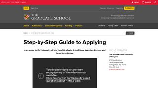 Step-by-Step Guide to Applying | The University of Maryland Graduate ...