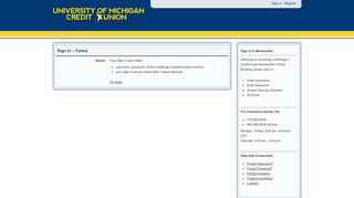 University of Michigan Credit Union MemberNet Online Banking