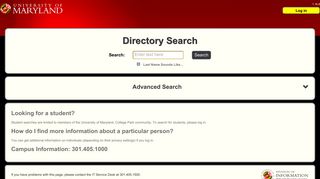 Directory Search - Directory ID - Umd