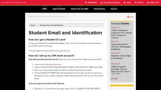 Student Email and Identification | Global Maryland, University of ...