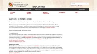 TerpConnect - University of Maryland