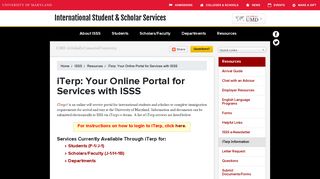 iTerp: Your Online Portal for Services with ISSS | Global Maryland ...