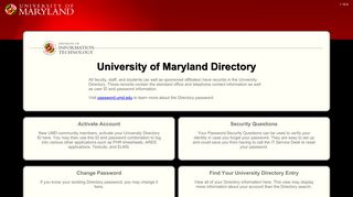 Directory Tools - University of Maryland