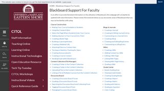 Blackboard Support For Faculty | University of Maryland Eastern Shore