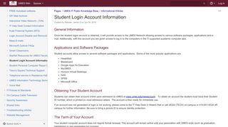 Student Login Account Information - Confluence Mobile - UMES Wiki