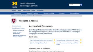 Accounts & Passwords | Health Information Technology & Services