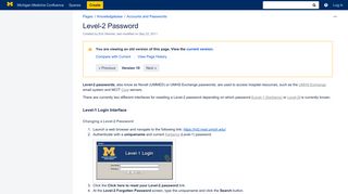 Level-2 Password - Knowledgebase - Michigan Medicine Confluence