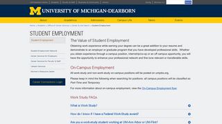 Student Employment - University of Michigan-Dearborn