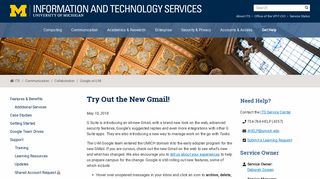 Try Out the New Gmail! - U-M ITS - University of Michigan