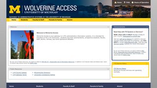 Wolverine Access: Home - University of Michigan