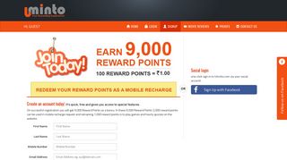 Create your account today and get rewarded everyday - Uminto.com
