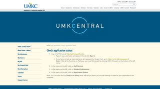 Check application status - University of Missouri - Kansas City