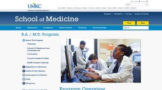 B.A. / M.D. Program | UMKC School of Medicine