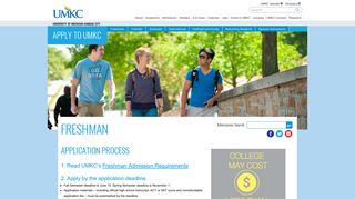 Freshman | UMKC Apply | University of Missouri-Kansas City