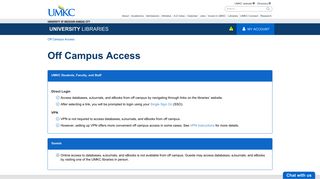 UMKC Libraries | Off Campus Access