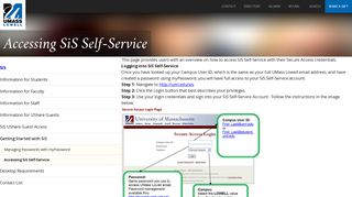Accessing SiS Self-Service | UMass Lowell