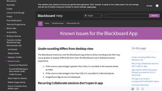Known Issues for the Blackboard App | Blackboard Help