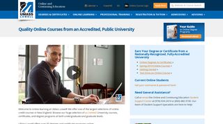 UMass Lowell's Online Learning Home Page