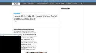 Umma University, UU Kenya Student Portal: students.umma.ac.ke ...