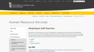 Employee Self-Service - University of Maryland, Baltimore