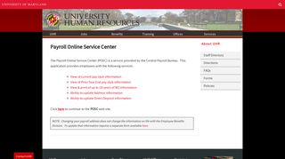 University Human Resources | Payroll Online Service Center